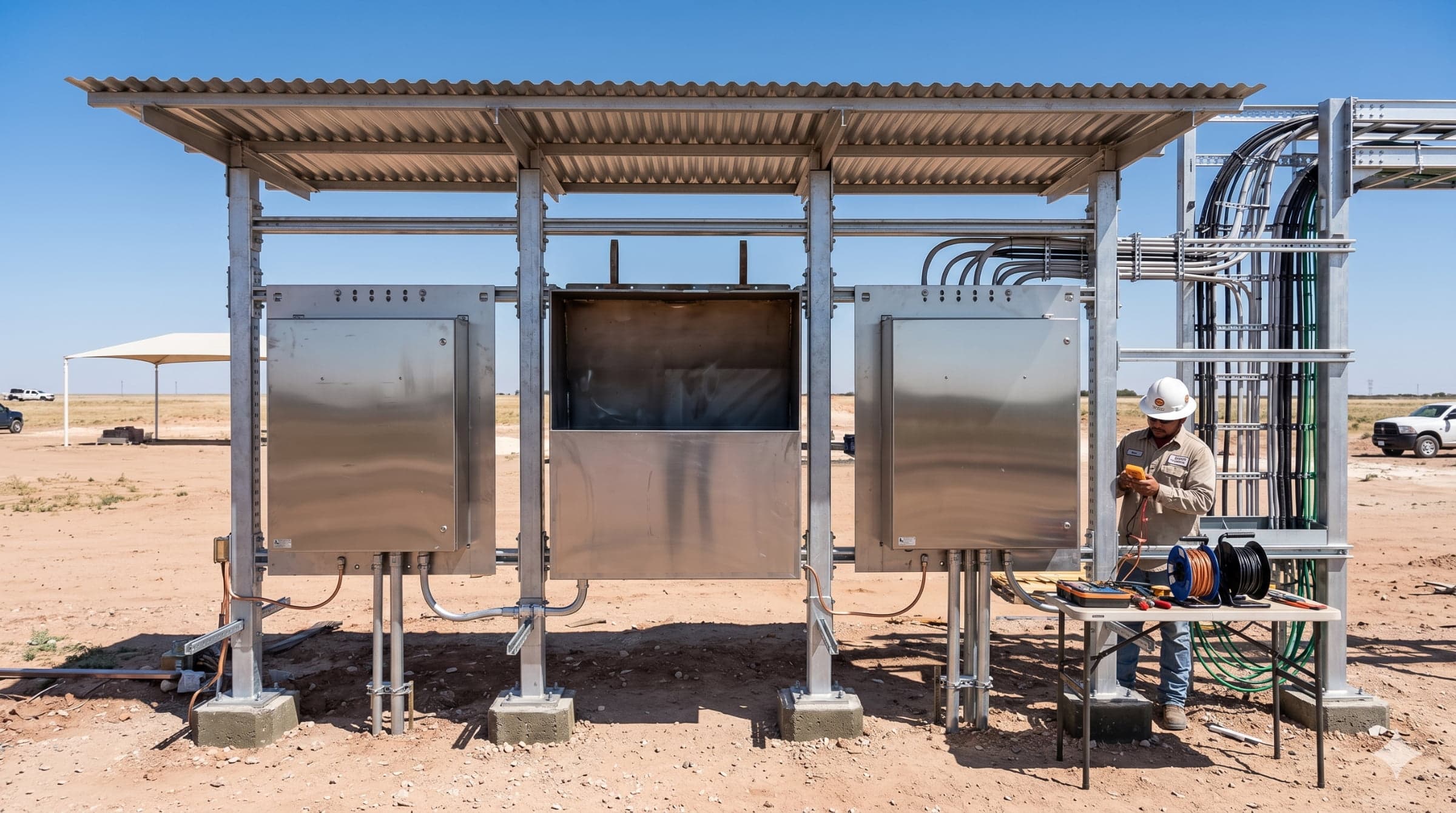 ModRack modular instrument rack being installed in the field